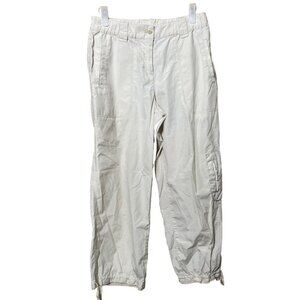 J. Jill Womens Capri Cargo Pants Size 4 Tie Hem Cotton Utility Outdoor Hiking